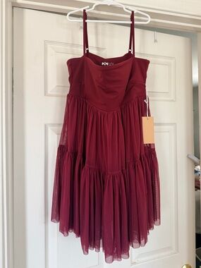 NEW Popflex Pirouette Babydoll Dress - Crimson